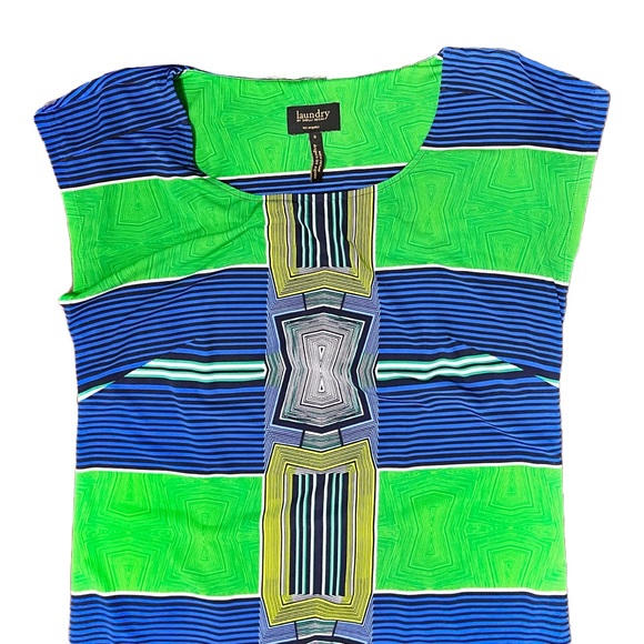 Laundry by Shelli Segal Summer Dress Women’s size Large Blue Green - Picture 3 of 5